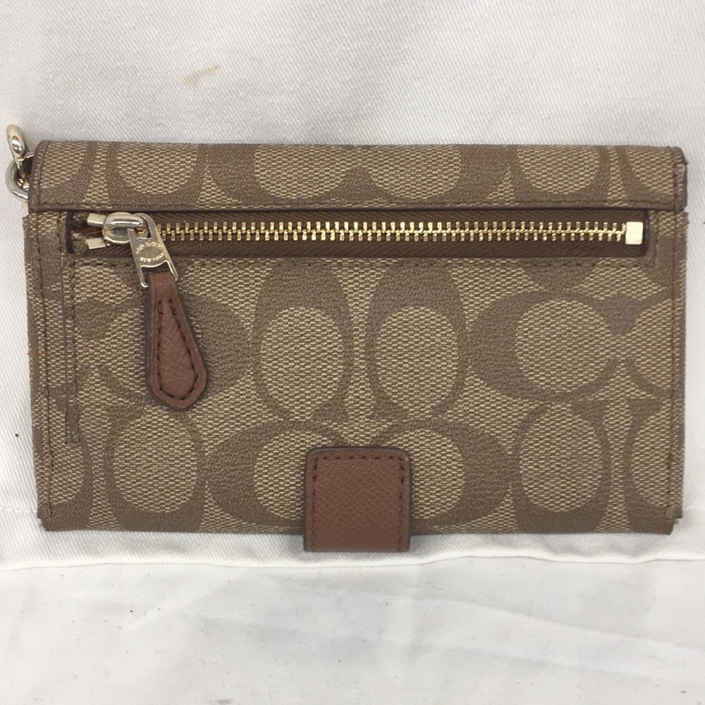 Coach Brown Signature Wristlet - Picture 3 of 7